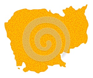 Gold Vector Map of Cambodia