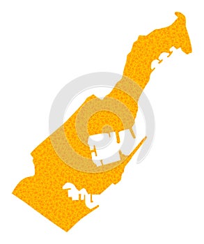 Gold Vector Map of Monaco