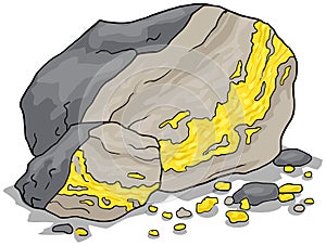 Gold vein in a rock