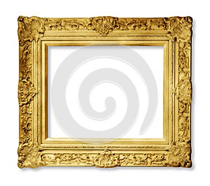 Gold vintage frame isolated