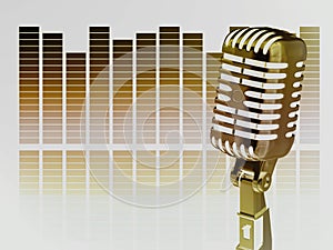 Gold vintage microphone