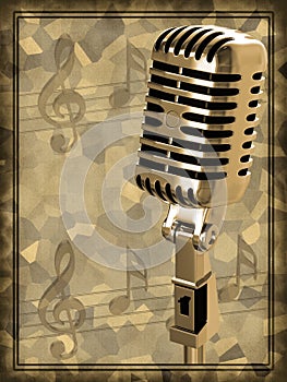 Gold vintage microphone