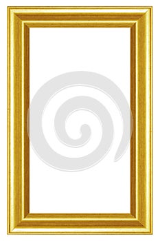 Gold vintage picture and photo frame isolated on white background