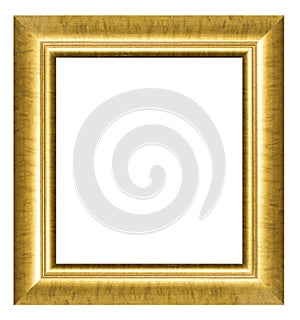 Gold vintage picture and photo frame isolated on white background