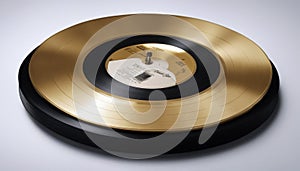 gold vinyl melody isolated gramophone popular lp disco plate media play platinum sound analog audio disc turntable round creative