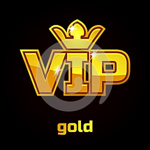 Gold Vip vector symbol, set 1