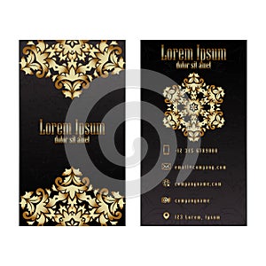 Gold Visiting Card, Business Vector Card creative Design