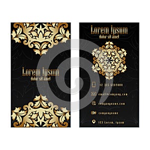 Gold Visiting Card, Business Vector Card creative Design