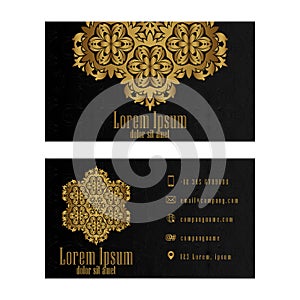 Gold Visiting Card, Business Vector Card creative Design