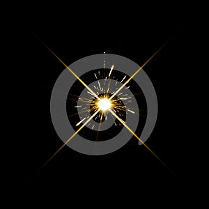 Gold warm color bright lens flare flashes leak for transitions on black background