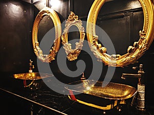 Gold wash basin luxury