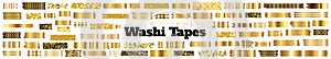 Gold washi tape strips, washy tape ordecorative adhesive strips