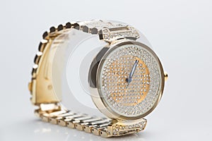 Gold watch with diamonds