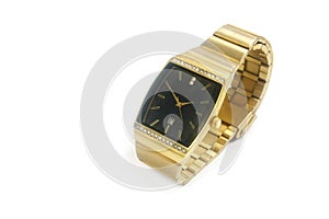 Gold watch isolated