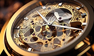 gold watch machine focus, ai generative