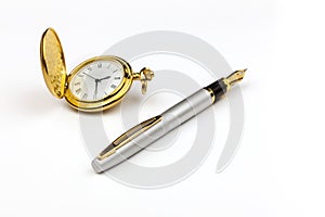 Gold Watch and Pen