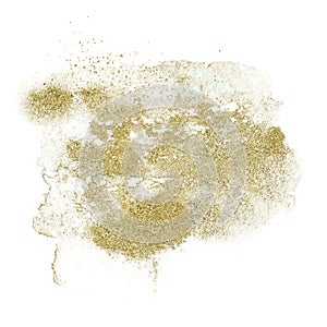 Gold watercolor texture design. Abstract. Illustration.