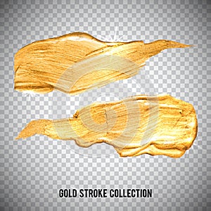 Gold watercolor texture paint stain abstract illustration set. Shining brush stroke for you amazing design project of