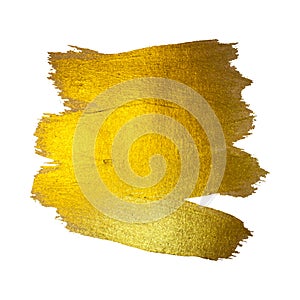 Gold Watercolor Texture Paint Stain Abstract Illustration. Shining Brush Stroke Set for you Amazing Design Project