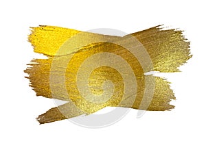 Gold Watercolor Texture Paint Stain Abstract Illustration. Shining Brush Stroke Set for you Amazing Design Project