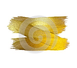 Gold Watercolor Texture Paint Stain Abstract Illustration. Shining Brush Stroke Set for you Amazing Design Project