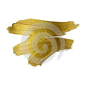 Gold watercolor texture paint stain abstract illustration. Shining brush stroke for you amazing design project