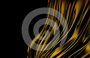 Gold wavy background color splash, elegant classy design. 3d render