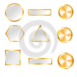 Gold web buttons for design