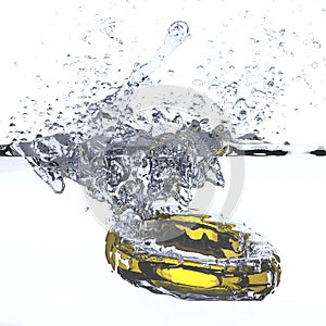 Gold Wedding Ring - Splash