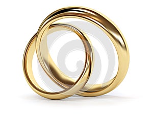 Gold wedding rings jointed photo