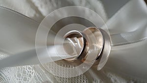 Gold wedding rings macro closeup shoot diamon jewellery