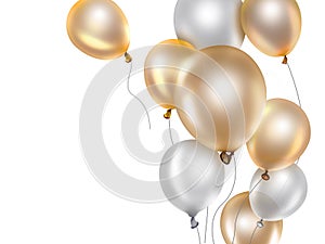 Gold and white balloons