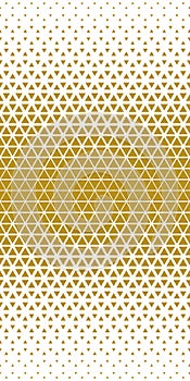 Gold white halftone triangles pattern. Abstract geometric gradient background. Vector illustration
