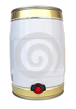 Gold and White Metal Beer Keg