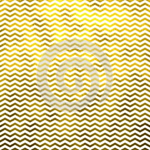 Gold White Metallic Faux Foil Chevron Pattern Narrow Chevrons