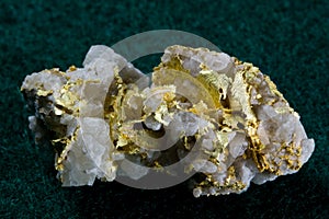 Gold in White Quartz Specimen photo