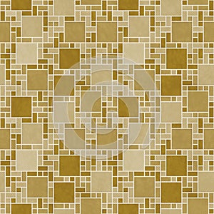 Gold and White Square Mosaic Abstract Geometric Design Tile Patt