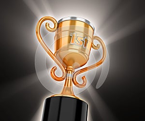 Gold winner cup with volume light