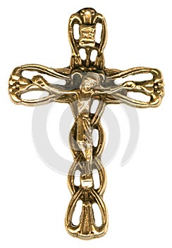 Gold Wire Rope Fancy Crucifix