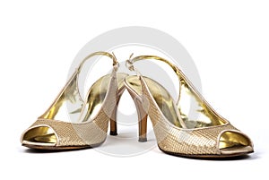 Gold Women's High-Heel Shoes