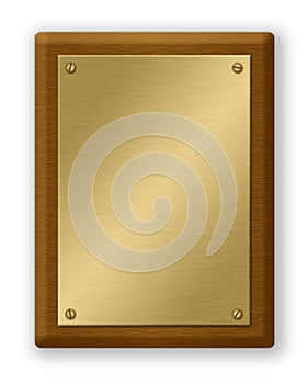 Gold And Wood Plaque photo