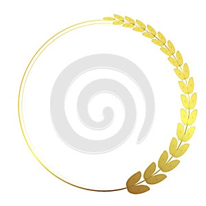 Gold wreath lower wreath vector congratulations banner wreath icon triumph leaf
