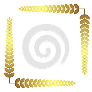 Gold wreath square Golden wreath Flower wreath vector congratulations banner wreath icon triumph leaf wreath