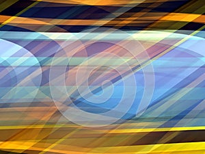 Gold yellow blue soft lines background, abstract colorful geometries