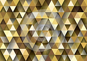 Gold yellow low polygon abstract background, golden triangular wallpaper, saffron geometric technology banner