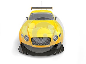 Gold yellow super car - front view