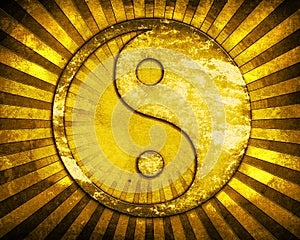 Gold yin yang symbol