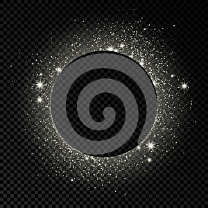 Silver circle frame with glitter