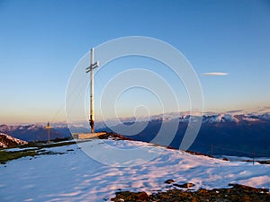 Goldeck - A cross on top of a mountain