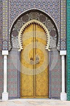 Golded door of Royal Palace in Fes